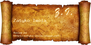 Zatyko Imola névjegykártya